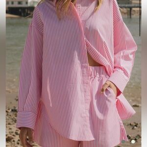 Daily Drills Pink Poplin Button Down and Boxer Shorts